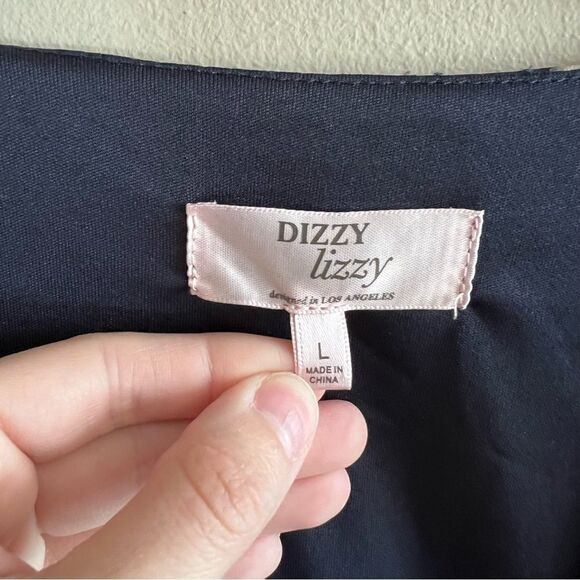 ✨ Dizzy Lizzy Women’s Gray Floral Mini Dress Large - Picture 3 of 12